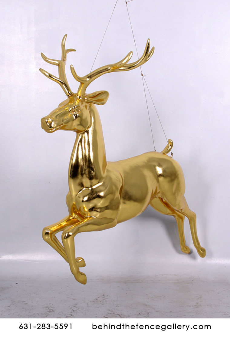 Gold Hanging Reindeer Statue Gold Hanging Reindeer Statue