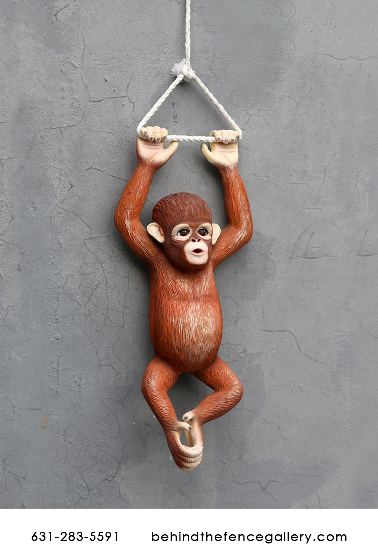 Hanging Baby Orangutan Statue - 2.5 Ft Hanging Baby Orangutan Statue - 2.5 Ft