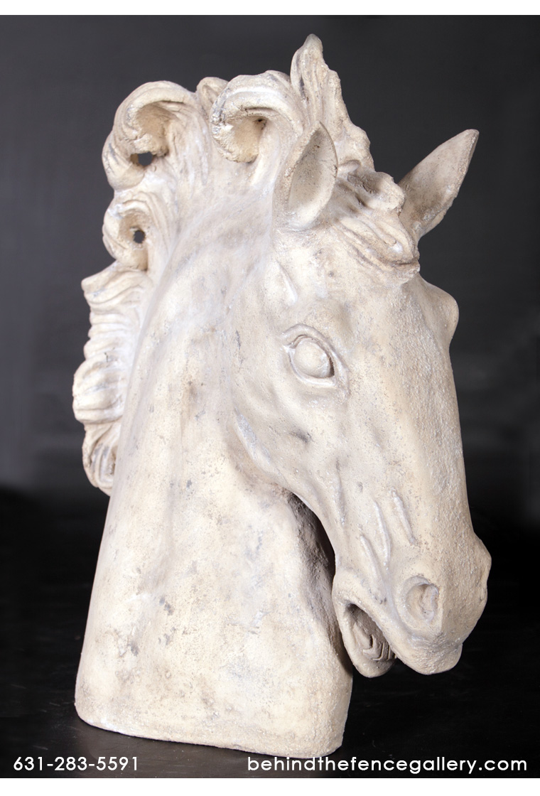 Equestrian Horse Head Table Display Roman Stone Statue Equestrian Horse Head Table Display Roman Stone Statue