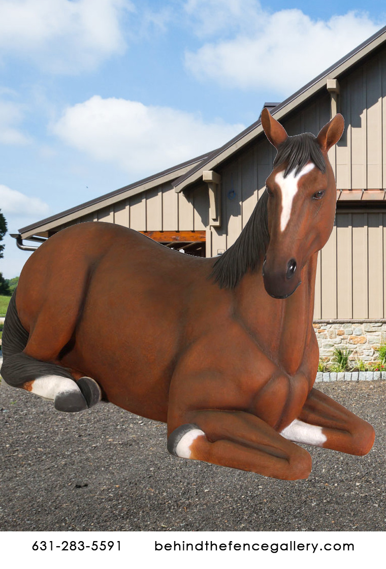 Life Size Horse Resting Statue Farm Animal Prop Life Size Horse Resting Statue Farm Animal Prop