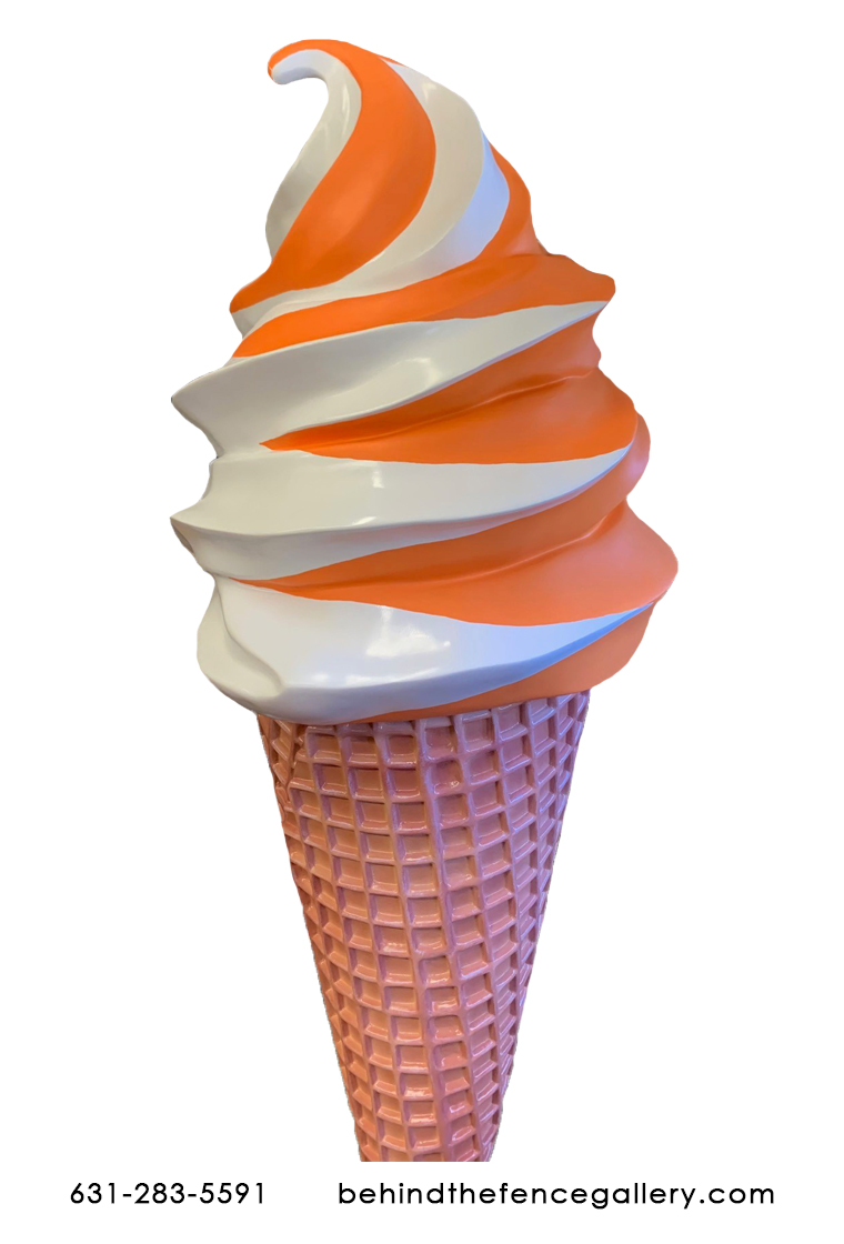 Wafer Cone Soft Serve Strawberry Twist Ice Cream Cone