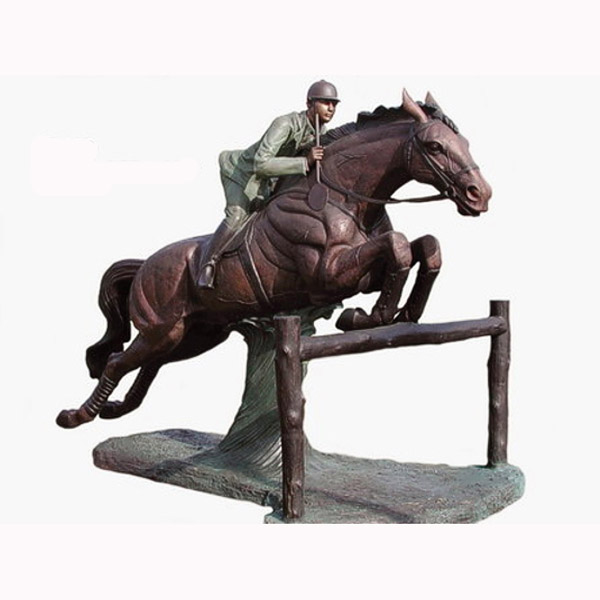 Bronze Jumping Horse with Rider Bronze Jumping Horse with Rider