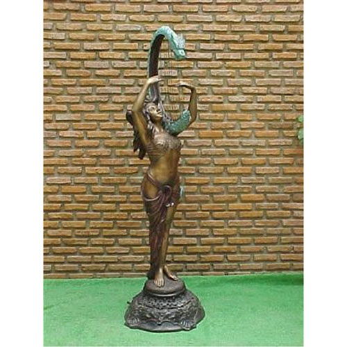 Bronze Woman Playing Harp Fountain Bronze Woman Playing Harp Fountain