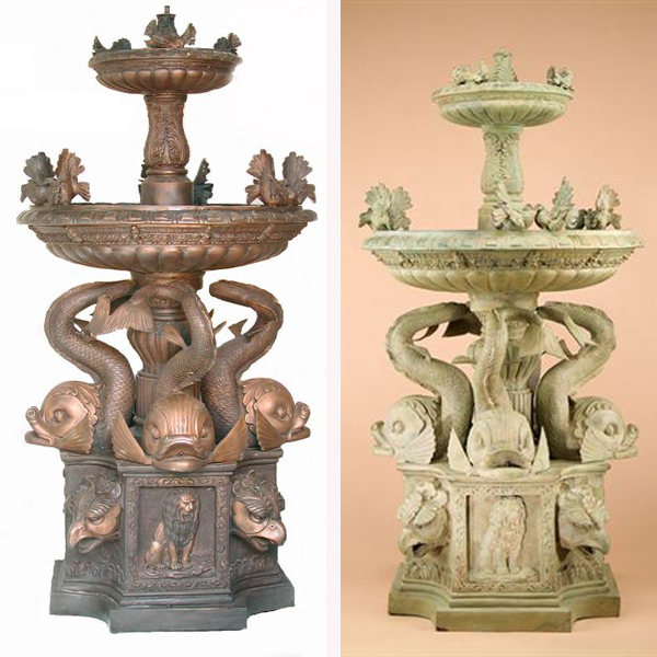 Romain Bronze Fountain with 3 Fishes Romain Bronze Fountain with 3 Fishes