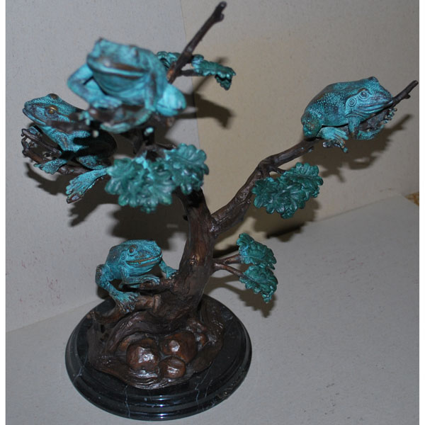 Bronze Frogs on Branch Bronze Frogs on Branch