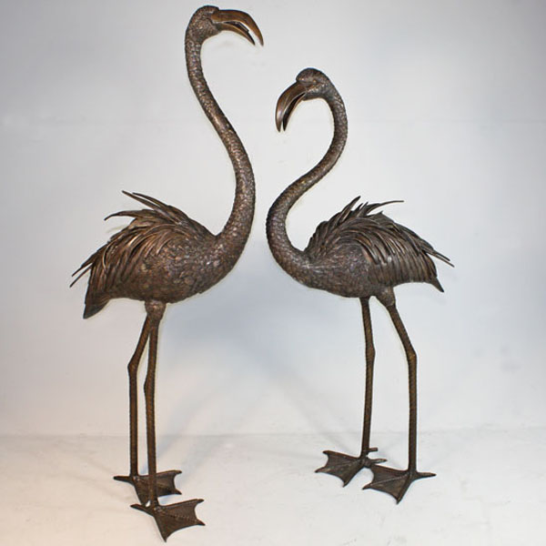 Pair of Bronze Flamingo Fountain Pair of Bronze Flamingo Fountain