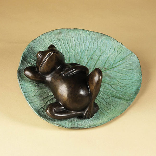 Bronze Sleeping Frog on Lily Pad Fountain Bronze Sleeping Frog on Lily Pad Fountain
