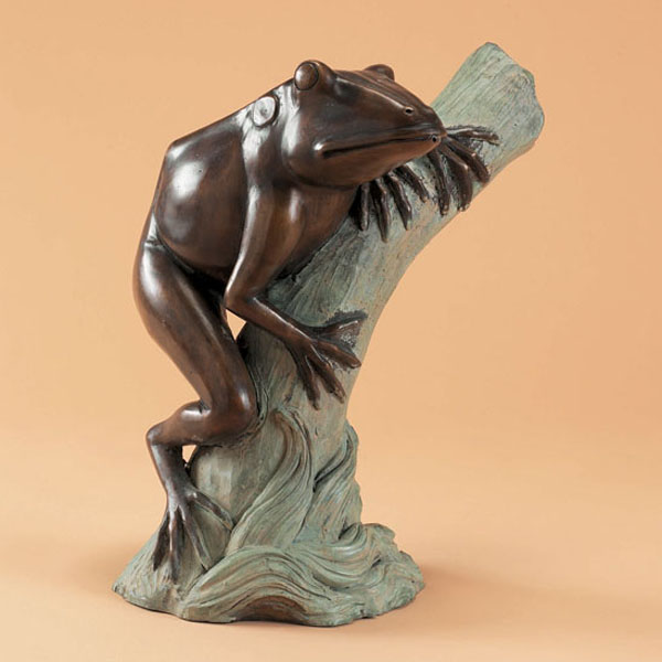Bronze Frog on Log Fountain Bronze Frog on Log Fountain