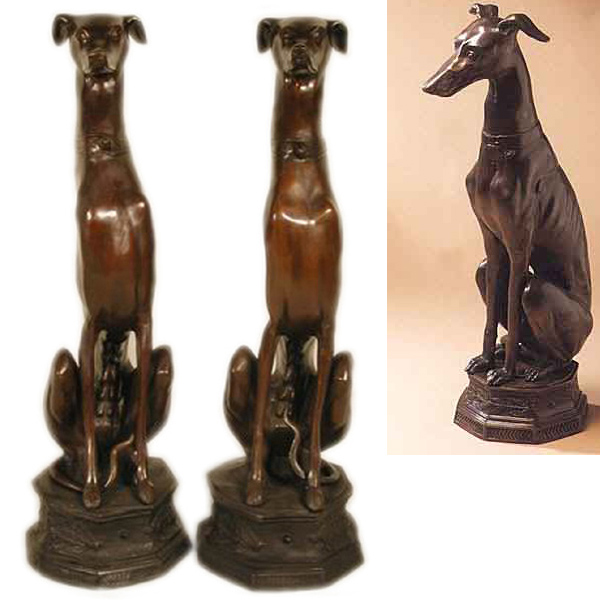 Bronze Greyhound Dog ( pair ) Bronze Greyhound Dog ( pair )