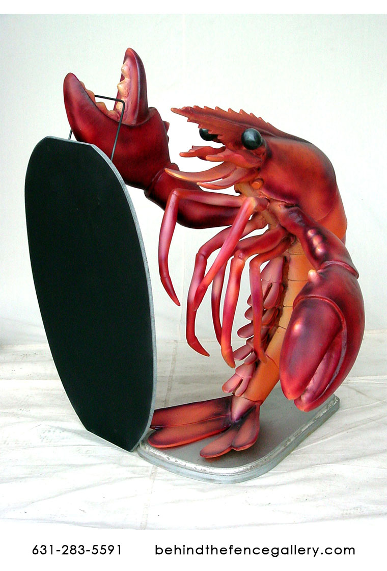 Lobster Statue with Blackboard Menu Lobster Statue with Blackboard Menu
