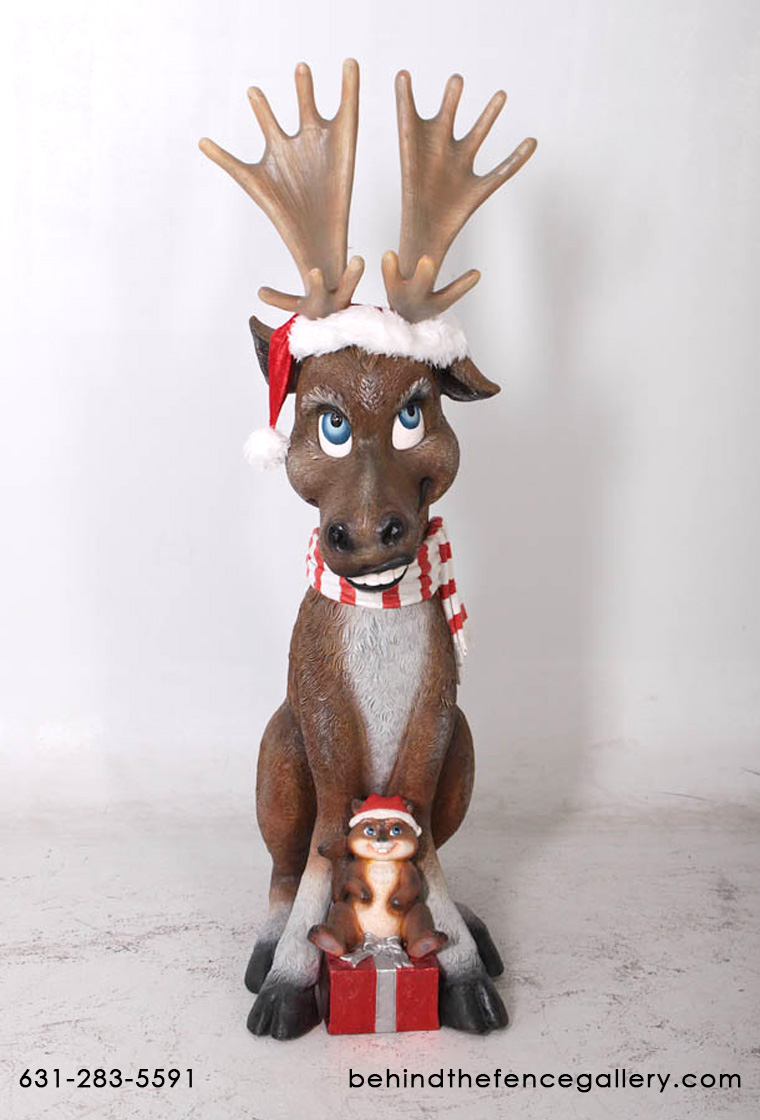 Funny Christmas Moose Statue Funny Christmas Moose Statue