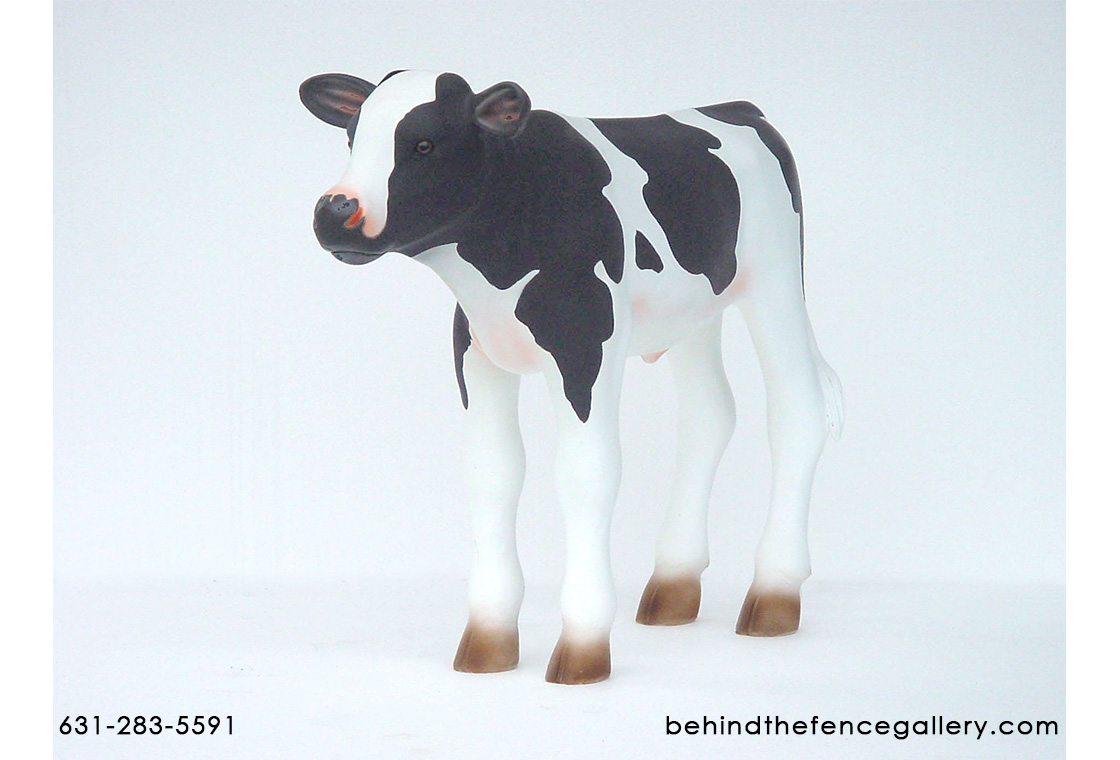 Newborn Calf Statue - Black & White Newborn Calf Statue - Black & White