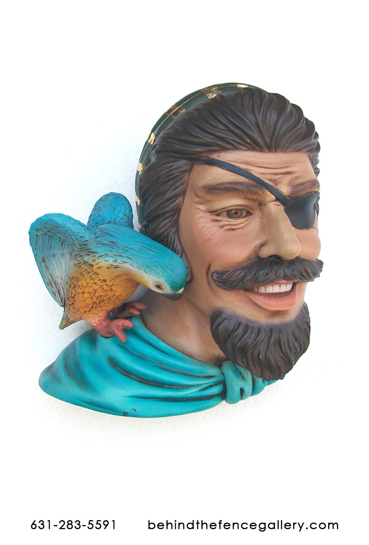 Pirate Head with Parrot Wall Mount Pirate Head with Parrot Wall Mount