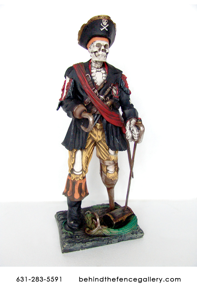 Skeleton Pirate Statue - 3 ft Skeleton Pirate Statue - 3 ft
