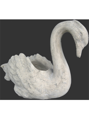 Swan Planter Roman Stone Finish / Fiberglass  Swan Planter Roman Stone Finish / Fiberglass
