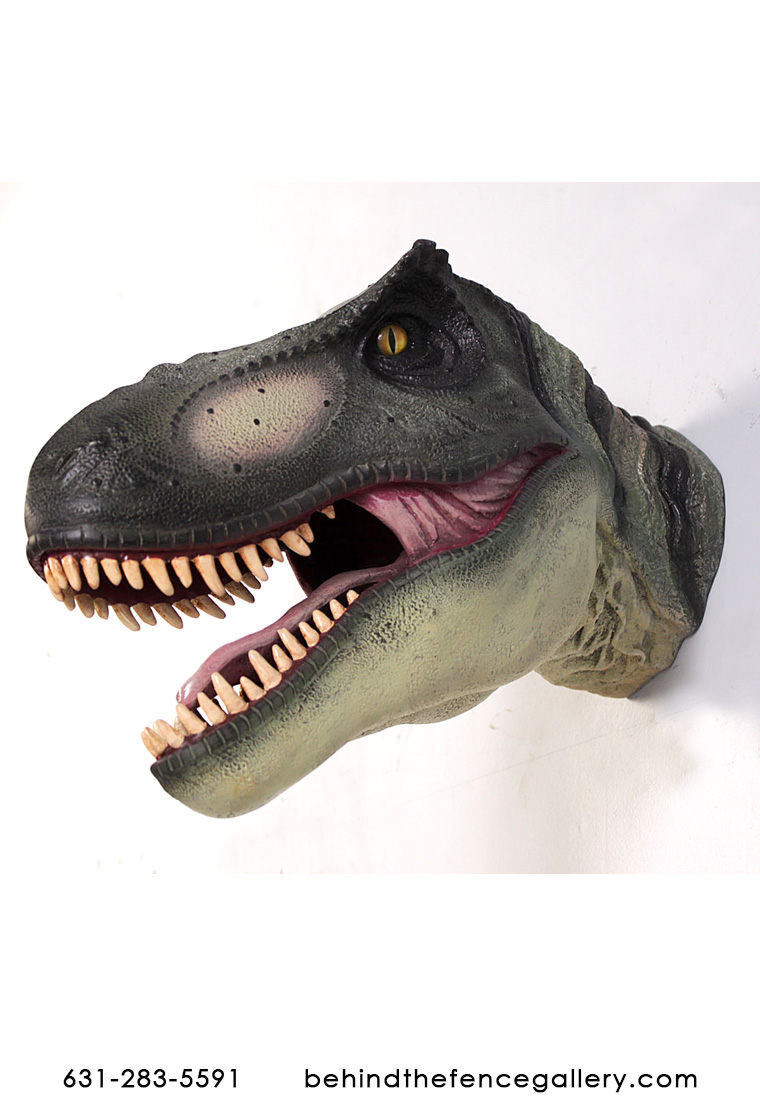 T-Rex Head Wall Trophy Mount Statue T-Rex Head Wall Trophy Mount Statue