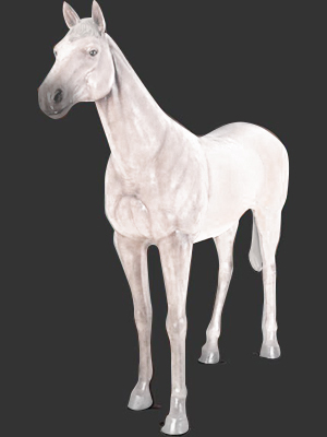 Standing Horse Statue in White Finish Standing Horse Statue in White Finish