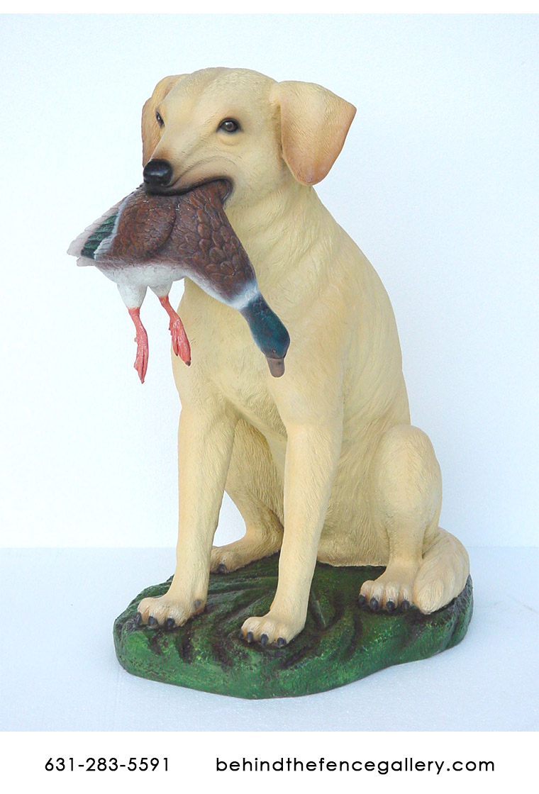 Yellow Labrador Statue with Duck in Mouth Yellow Labrador Statue with Duck in Mouth