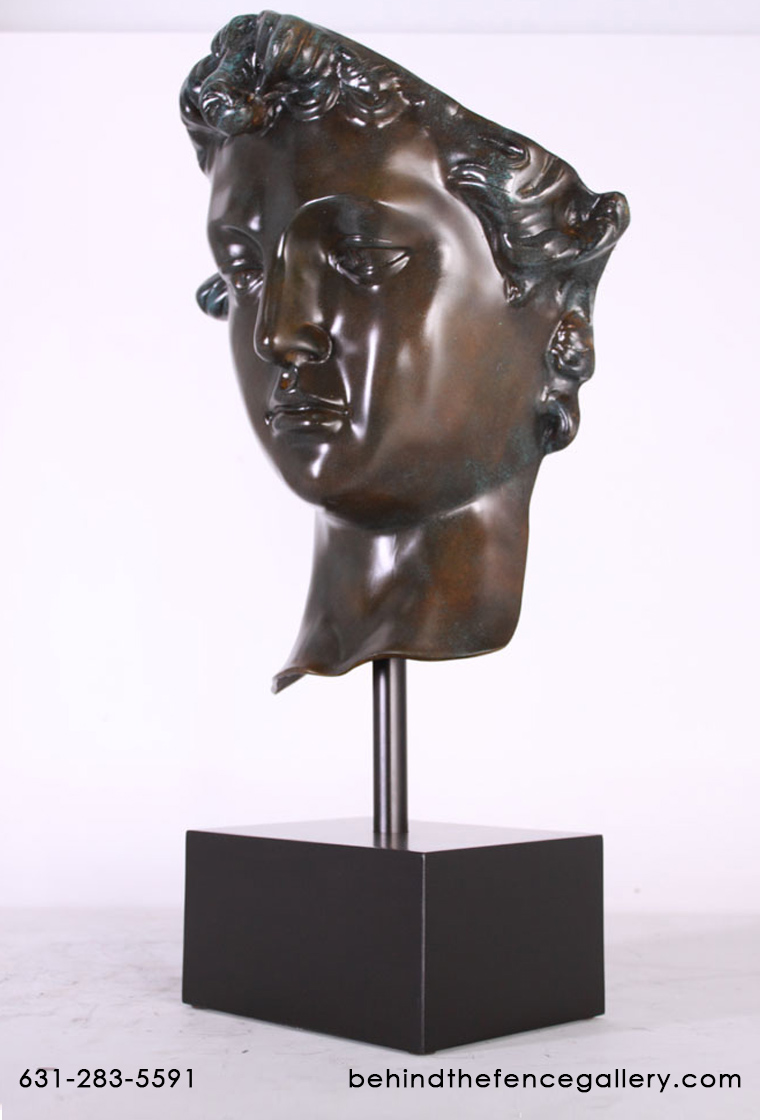 David Head on Base Statue in Bronze Stone Finish David Head on Base Statue in Bronze Stone Finish