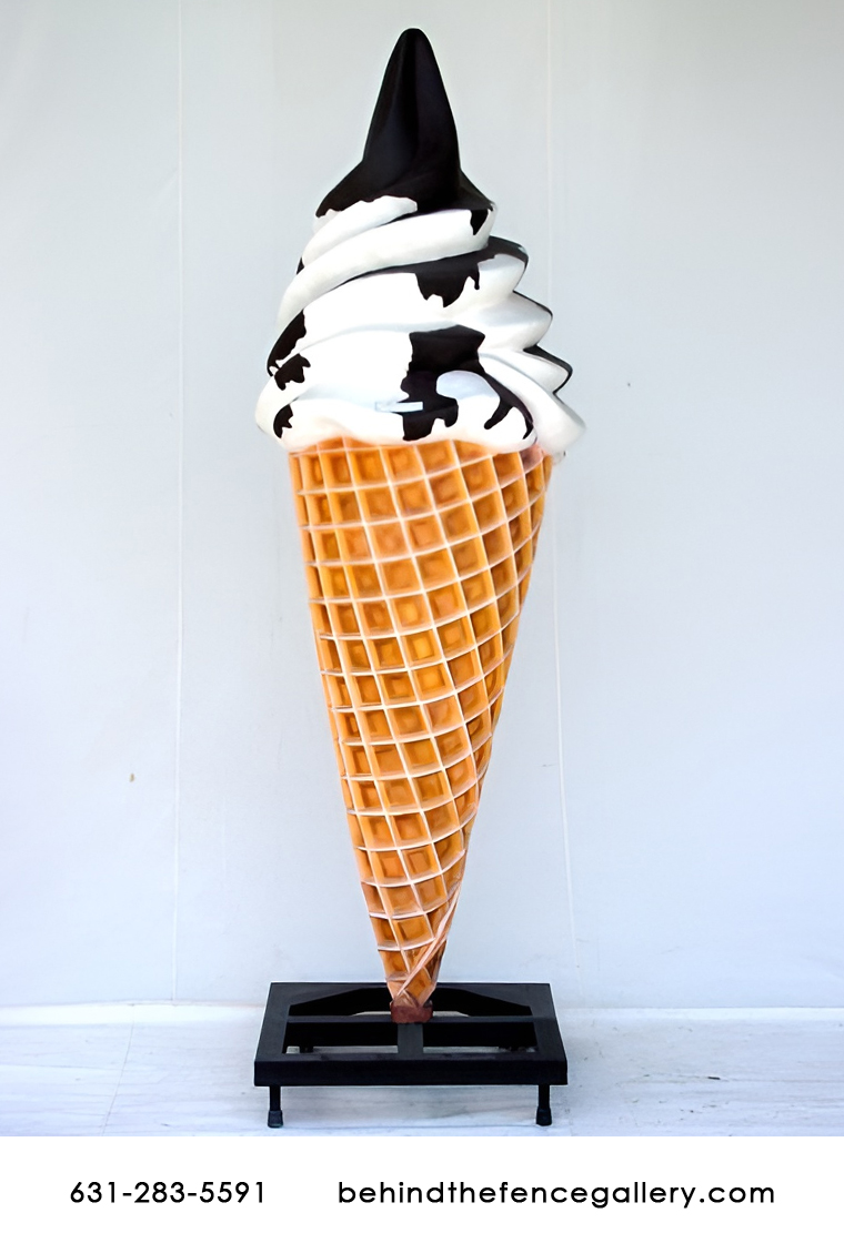 Chocolate Sunday Soft Serve Ice Cream on Cone Chocolate Sunday Soft Serve Ice Cream on Cone
