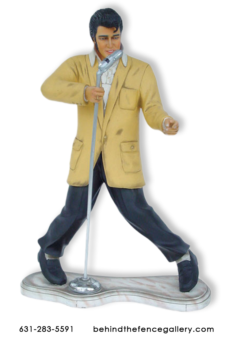 Elvis Presley standing singing into Microphone Elvis Presley standing singing into Microphone