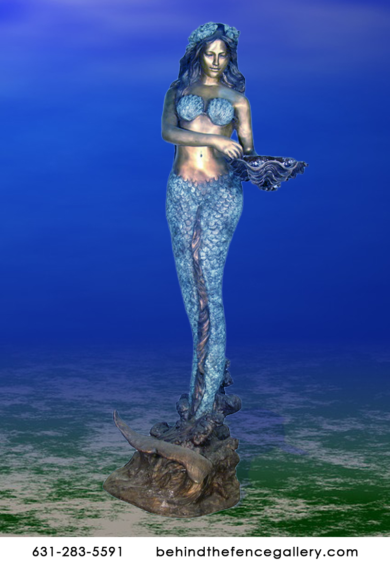 Bronze Mermaid with Shell Bronze Mermaid with Shell