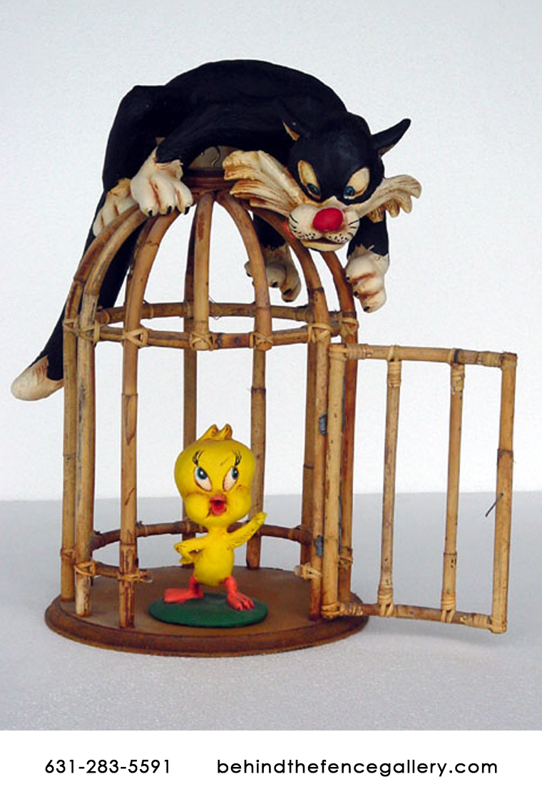 Cat and Bird Statue Cat and Bird Statue