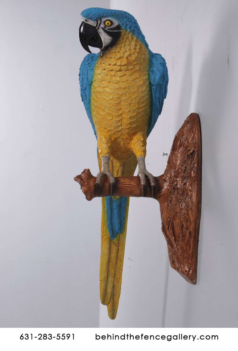 Life Size Blue and Gold Macaw Parrot Statue Life Size Blue and Gold Macaw Parrot Statue