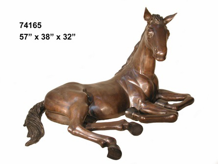 Life Size Bronze Resting Foal Life Size Bronze Resting Foal