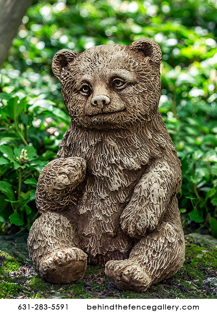 Bear Cub Outdoor Cast Stone Garden Statue Bear Cub Outdoor Cast Stone Garden Statue