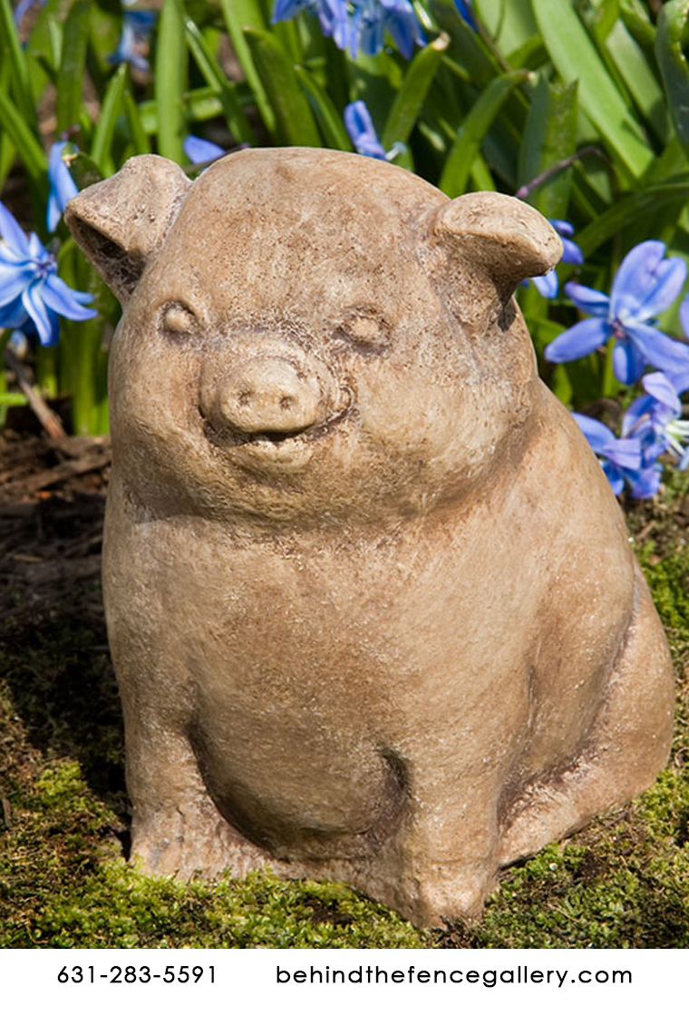 Cast Stone New Born Chubby Piglet Sculpture Cast Stone New Born Chubby Piglet Sculpture