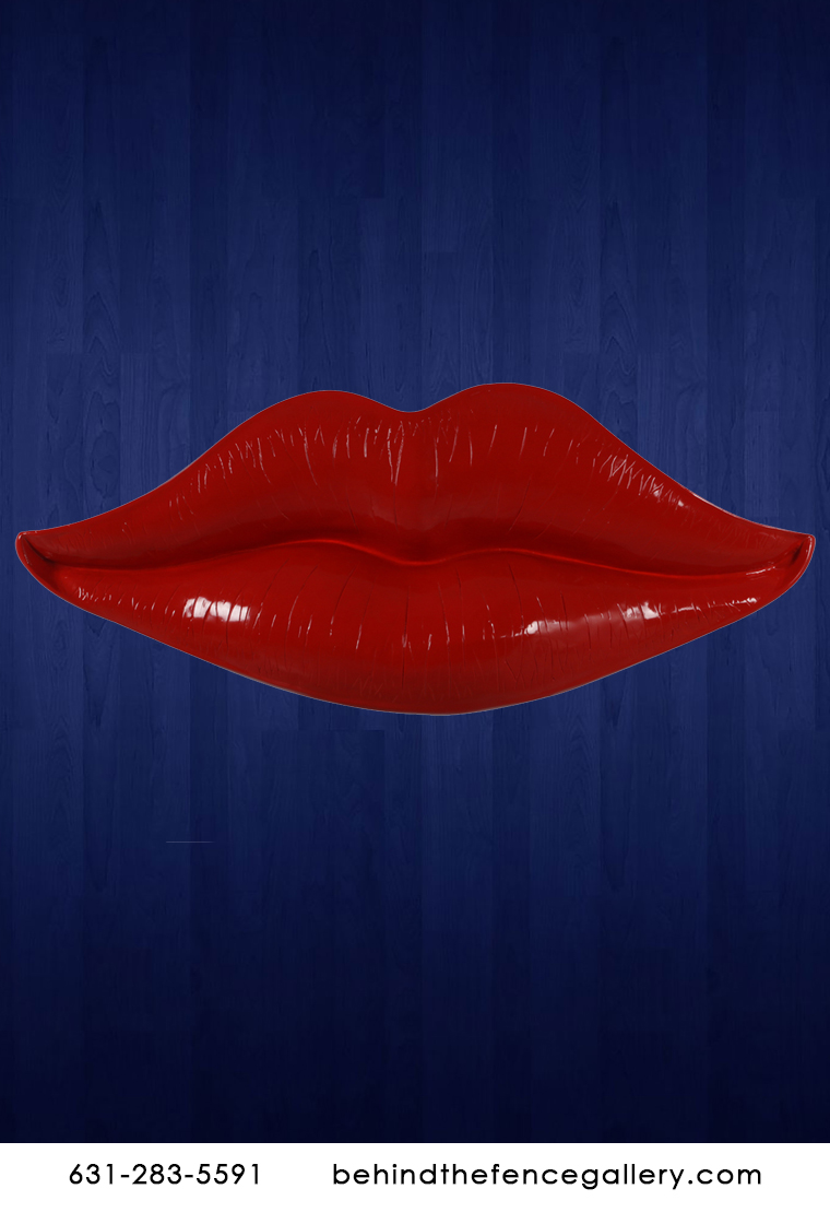 Wall Mounted Dark Red Lips Statue Wall Mounted Dark Red Lips Statue