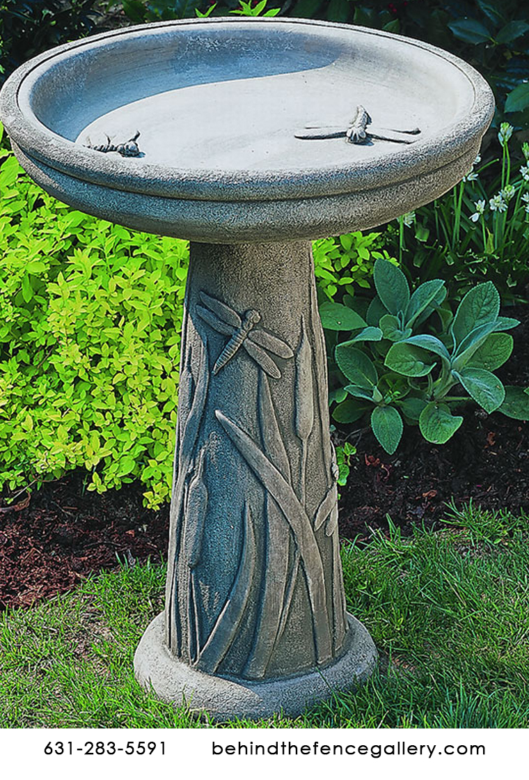 Cast Stone Dragonfly Birdbath Statue Cast Stone Dragonfly Birdbath Statue
