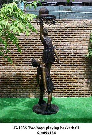 Bronze Two Boys playing Basketball Bronze Two Boys playing Basketball