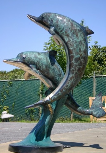Bronze Two Dolphins Fountain Bronze Two Dolphins Fountain