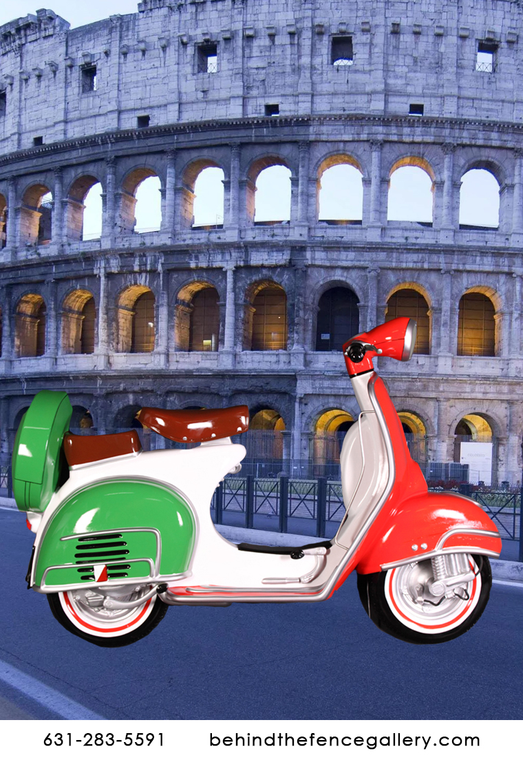Italian Flag Motor Scooter Wall Mounted Statue Italian Flag Motor Scooter Wall Mounted Statue