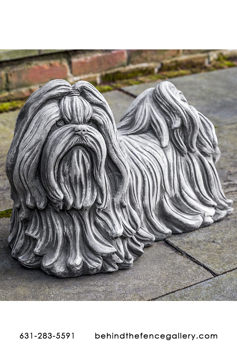 Shih Tzu Outdoor Cast Stone Garden Statue Shih Tzu Outdoor Cast Stone Garden Statue