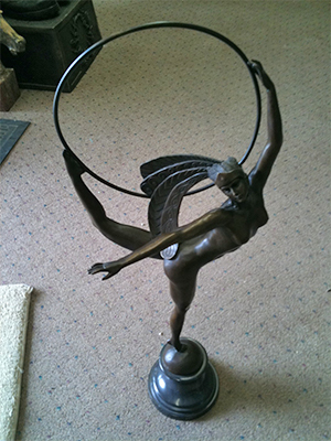 Bronze Art Deco Girl Dancing with Hoop Bronze Art Deco Girl Dancing with Hoop