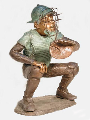 Bronze Kid Baseball Catcher Bronze Kid Baseball Catcher