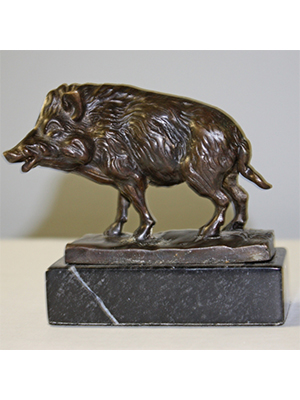 Bronze Boar on Marble Base Bronze Boar on Marble Base