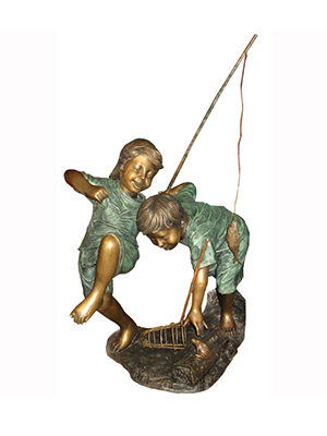 Bronze Two Boys fishing Bronze Two Boys fishing