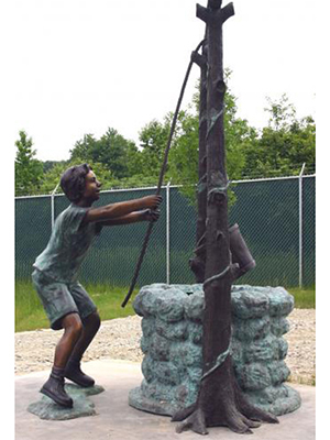 Bronze Boy Drawing Water From Well Bronze Boy Drawing Water From Well