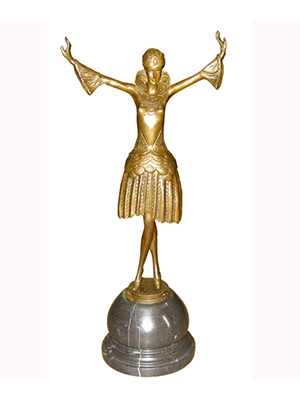 Bronze Deco Girl with Arms Up Bronze Deco Girl with Arms Up
