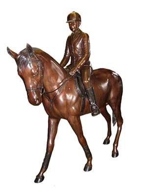 Bronze Young Girl riding a Pony Bronze Young Girl riding a Pony