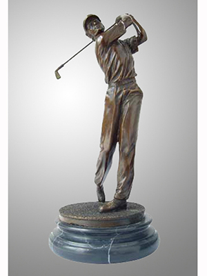 Bronze Golfer with Marble Base Bronze Golfer with Marble Base