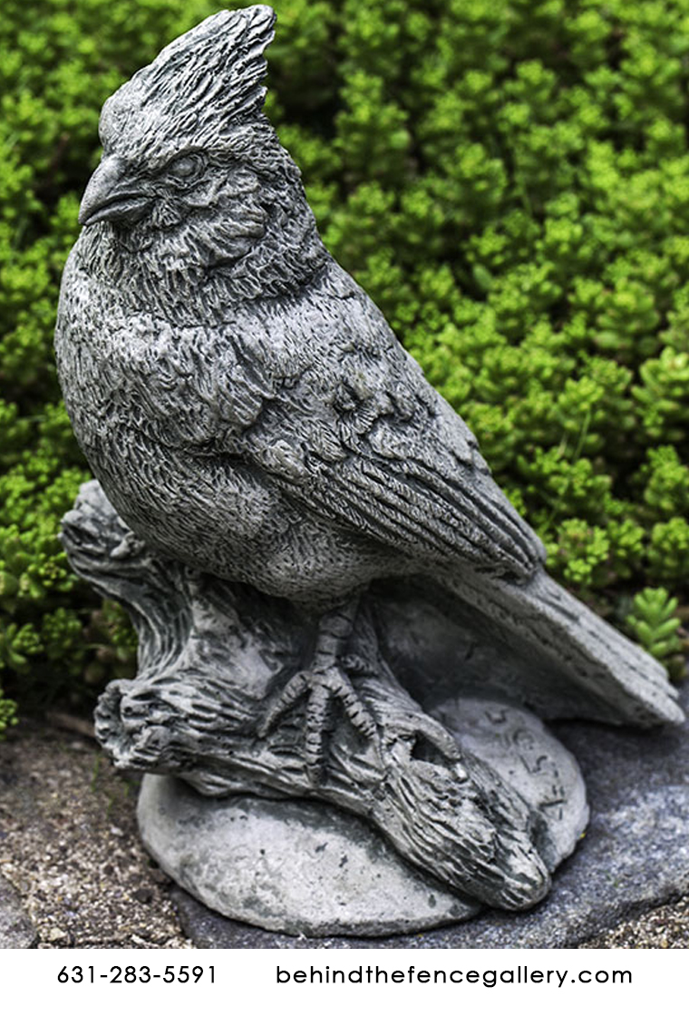 Northern Red Cardinal Outdoor Cast Stone Garden Statue Northern Red Cardinal Outdoor Cast Stone Garden Statue