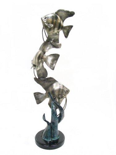 3 Angel Fish on Marble Stand 3 Angel Fish on Marble Stand