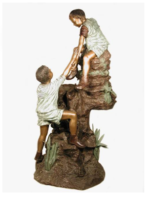 Bronze Children Climbing Rock Bronze Children Climbing Rock