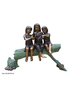 Three Kids Sitting on Log Three Kids Sitting on Log