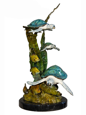 3 Bronze Sea Turtles 3 Bronze Sea Turtles